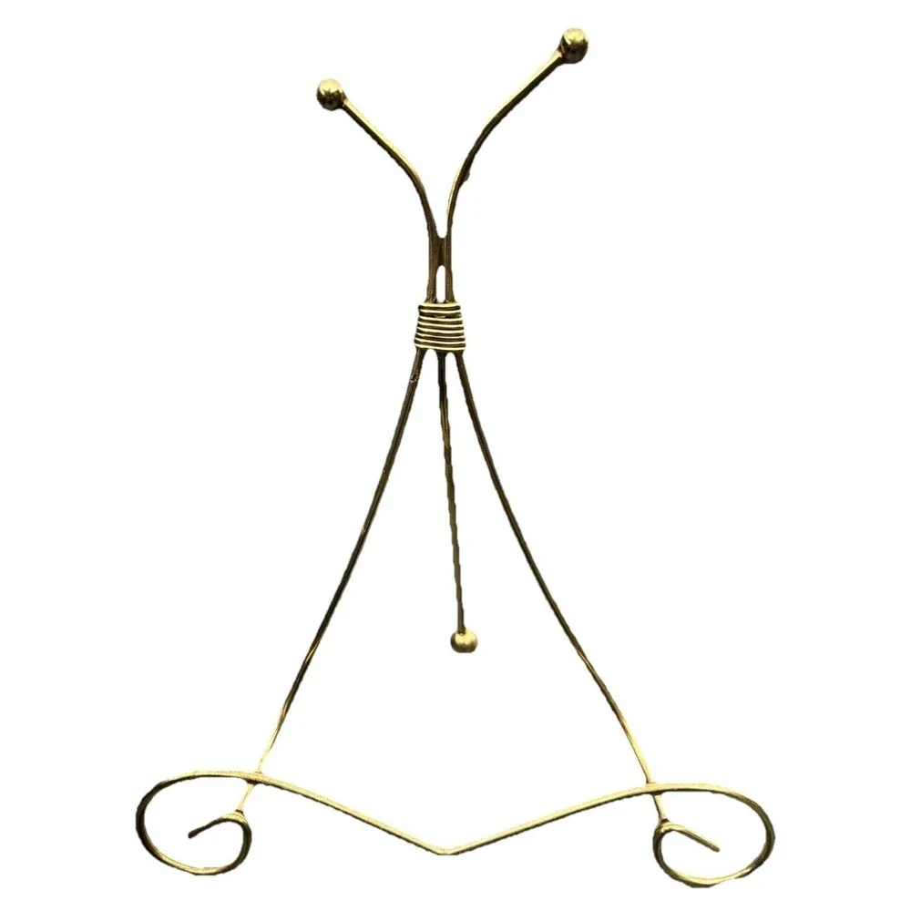 Gold Color Scroll Display Stand Easel 9‎ Inch Tall Metal Art Picture Plate